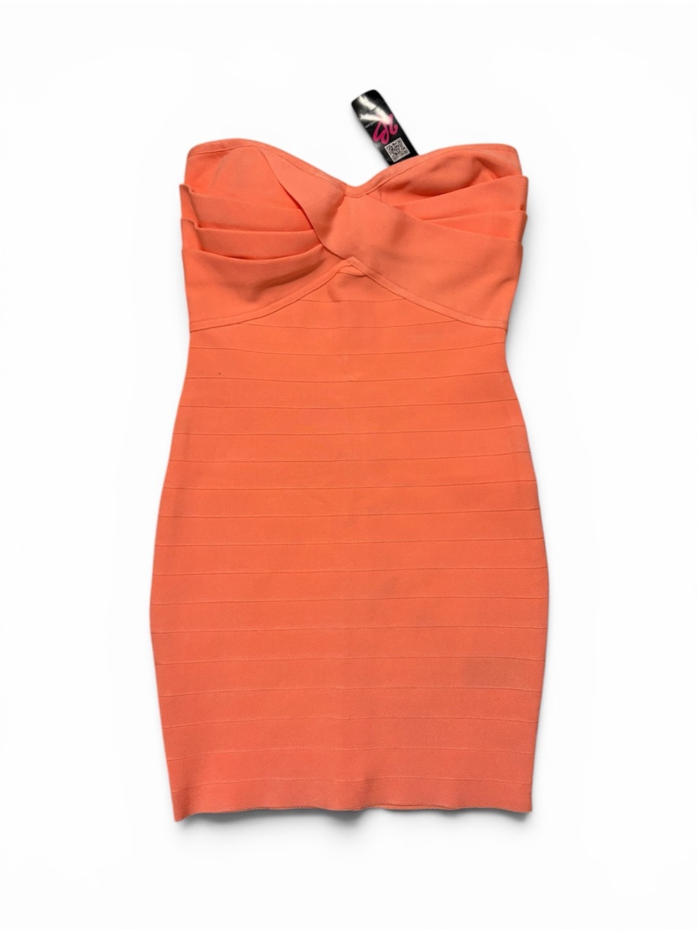 2B Bebe Strapless Coral Orange Bodycon Dress